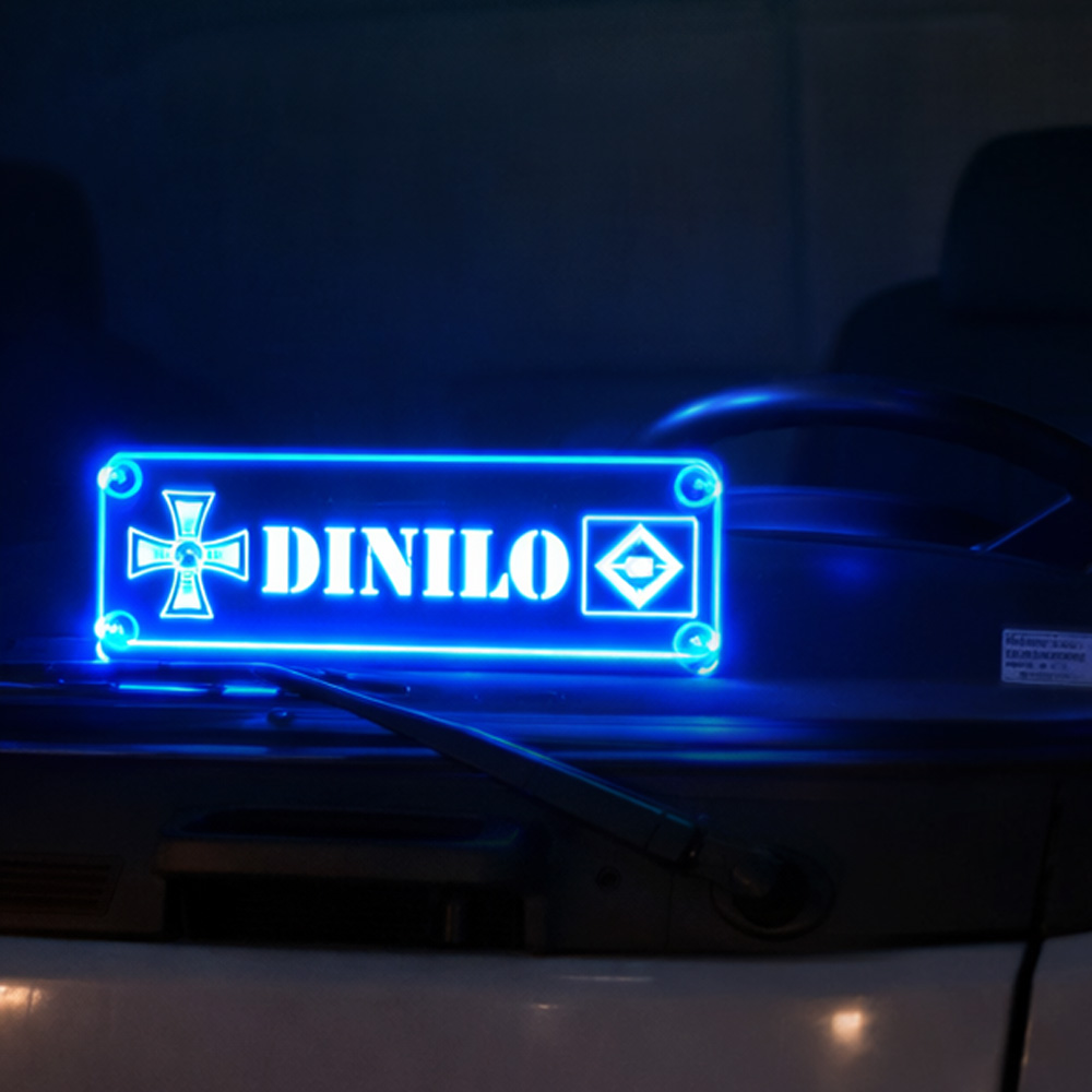 LED name plate for truck with suction cup and with your desired design