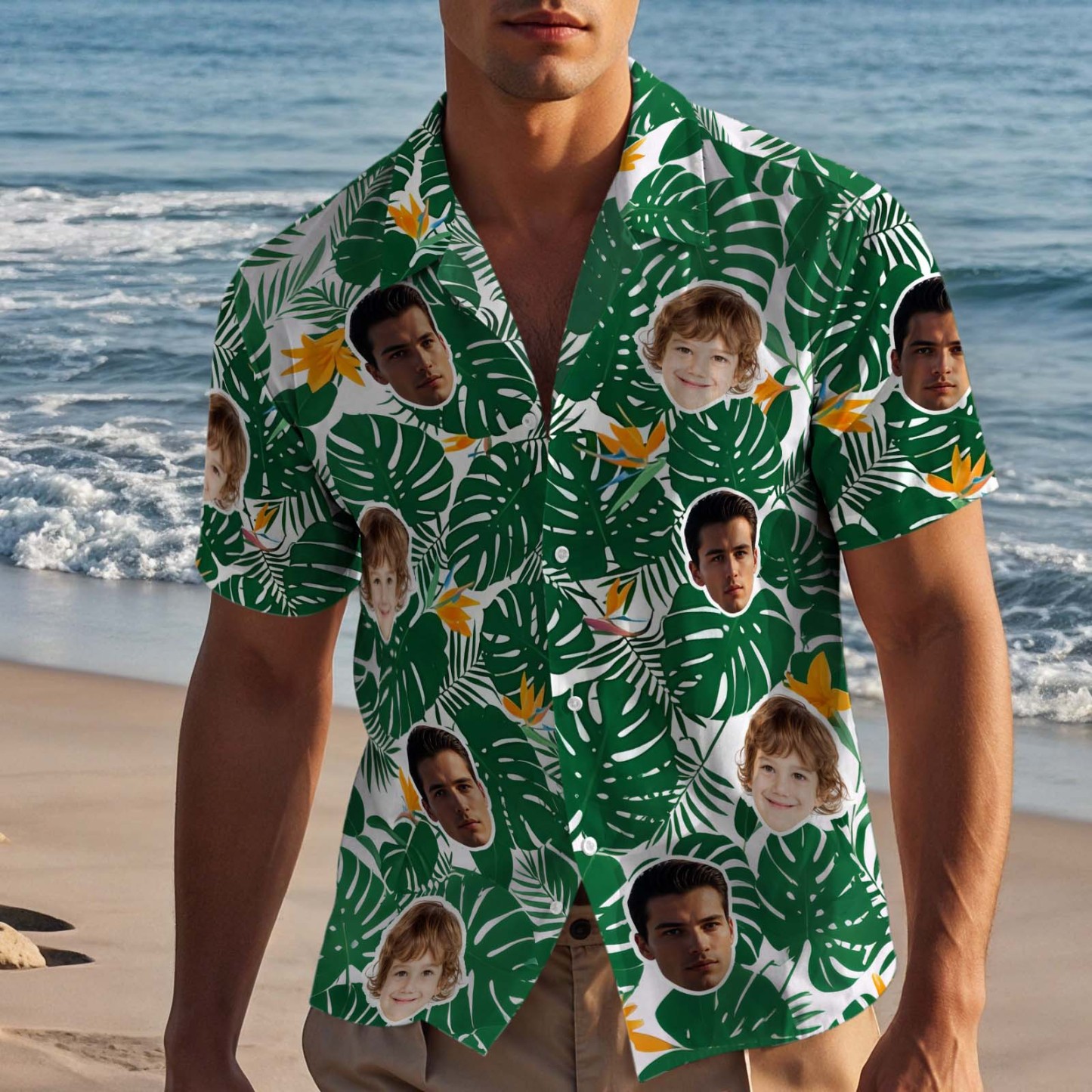 Custom Face Hawaiian Shirt Personalized Photo Hawaiian Shirt Bachelor Party Shirts Anniversary Vacation Trip Father's Day Gift