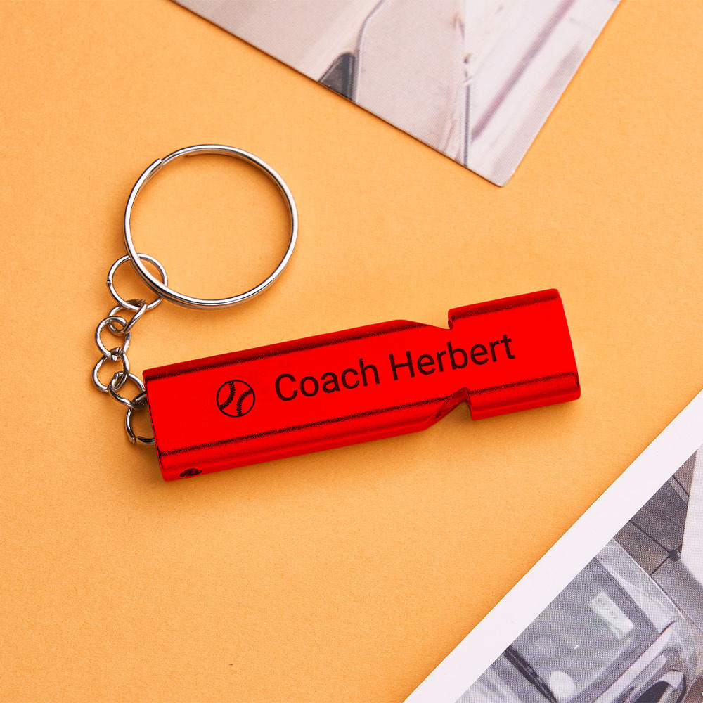 Custom Whistle Keychain Coach Whistle Personalized Gift for Coaches, Teachers & Sports Lover