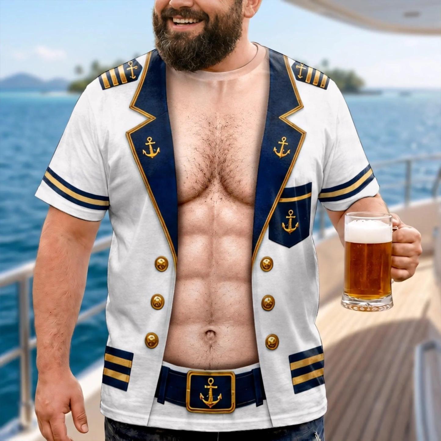 Custom Funny T-shirt, Personalized Birthday Gifts For Men ,Captain Of Chaos