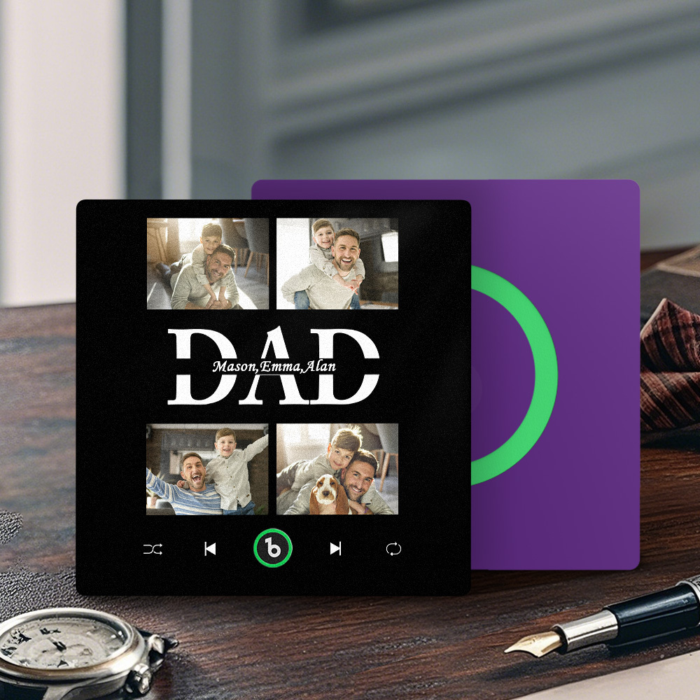 The Day You Became My Dad Personalized Photo Calendar Music Fridge Magnet Father's Day Gift