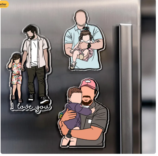 Personalized Dad Photo  Car Visor Clip Custom Portrait From Photo Faceless Portrait Car Visor Clip Husband New Dad Gift