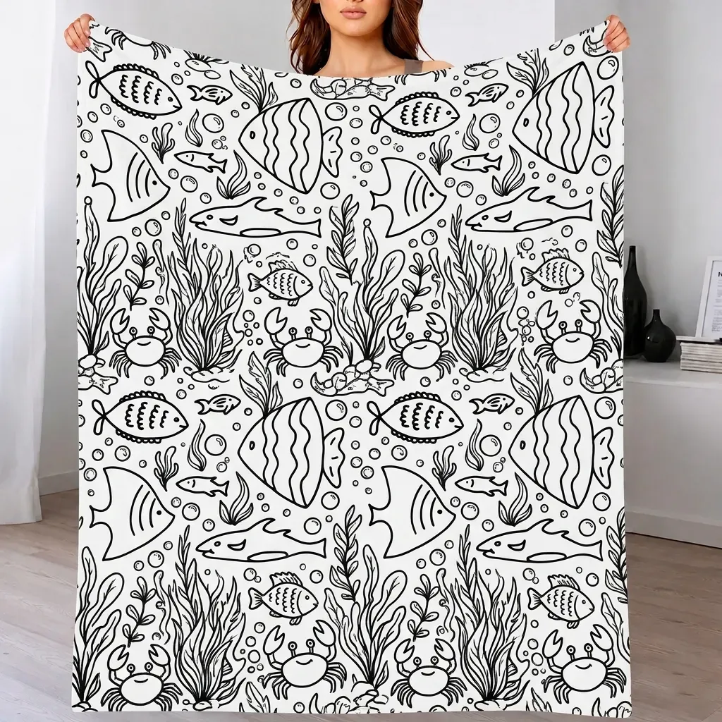 DIY Drawing Blanket Doodle Your Own Blankets, Customizable Washable Paint & Play Blankets for Adults - CustWit