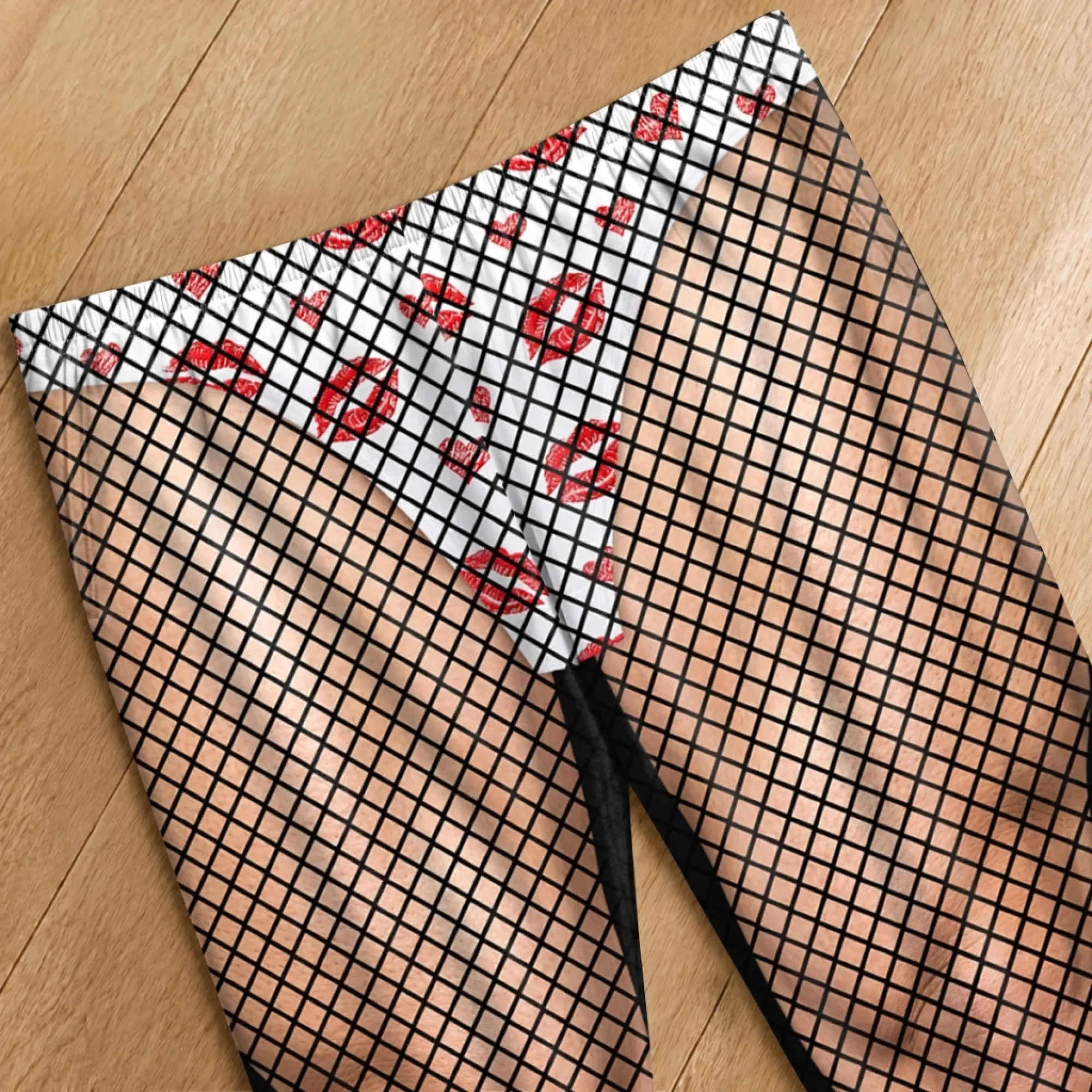 Custom Men's Funny Christmas Fishnet Pants, Personalized Holiday Party Outfit, Novelty Christmas Gift for Men