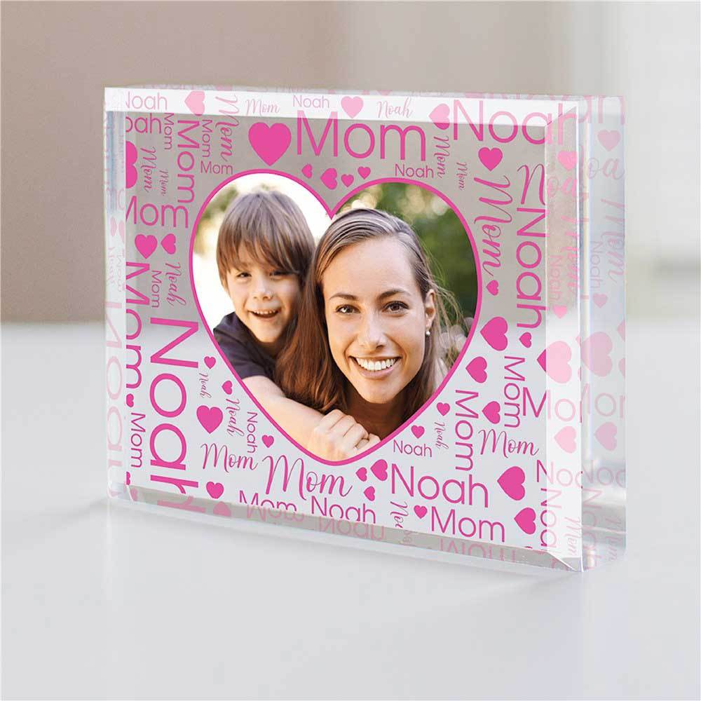 Personalized Large Photo Mom Or Dad Word Art Acrylic Keepsake Mother Father Day Gifts