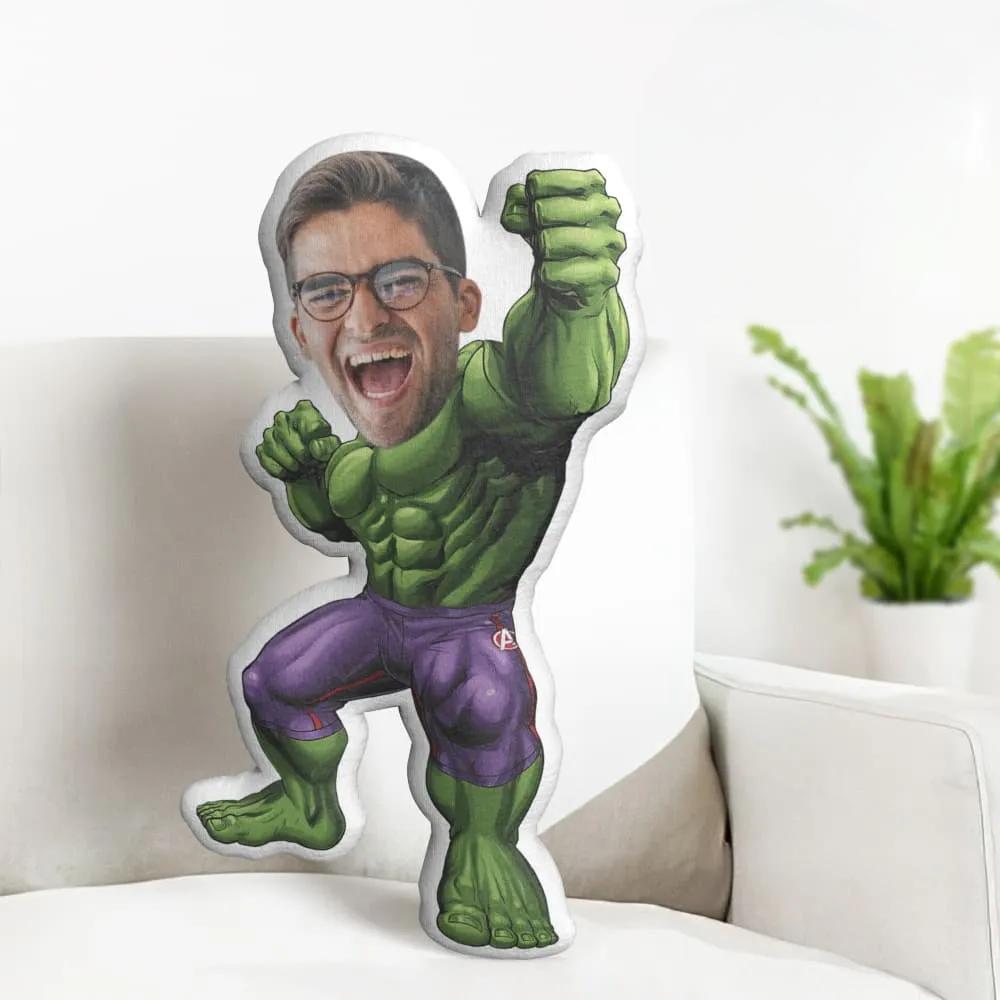 Custom Face Pillow Personalized Photo Pillow Hulk MiniMe Pillow Gifts for Him