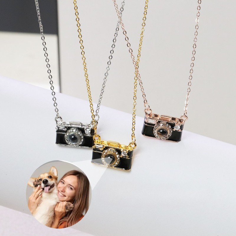 Custom Camera Photo Projection Necklace Personalized Picture Jewelry Gift For Her