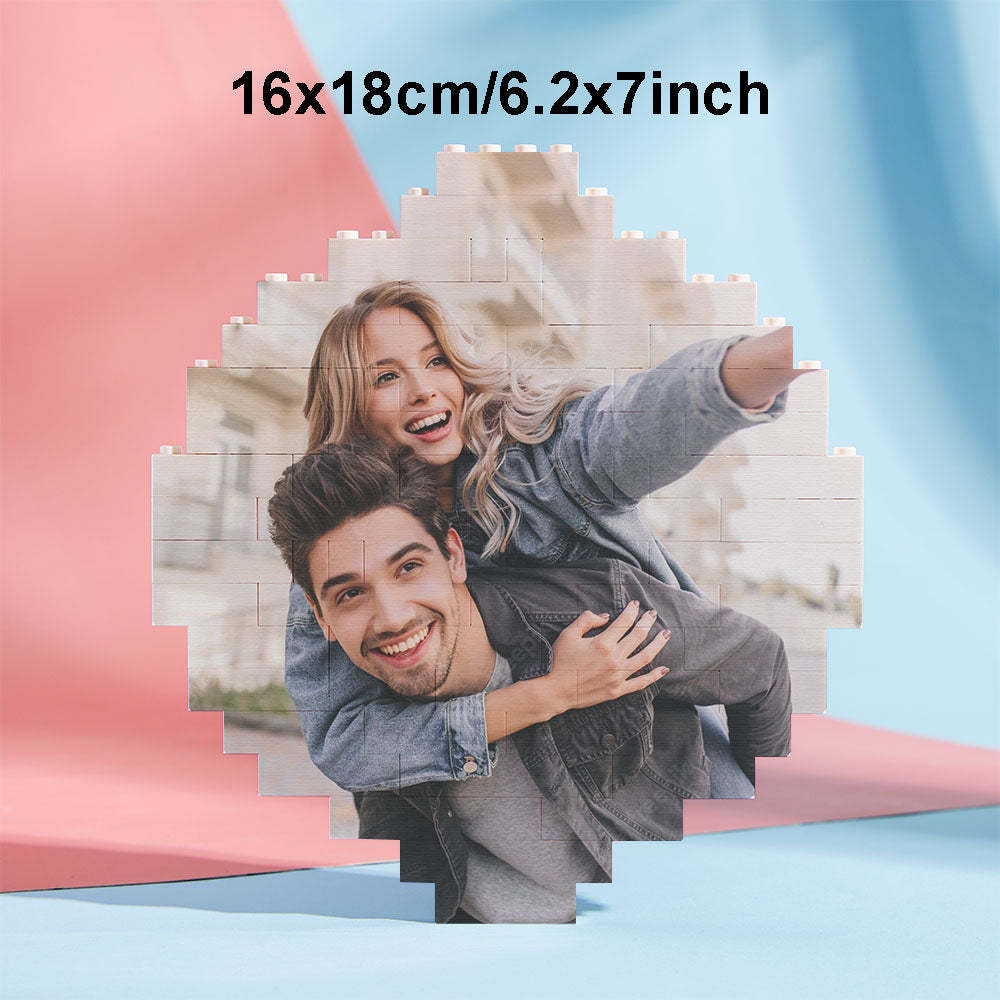 Custom Photo Building Brick Personalized Music Code Block Heart Shaped Photo Block Gifts for Her - CustWit