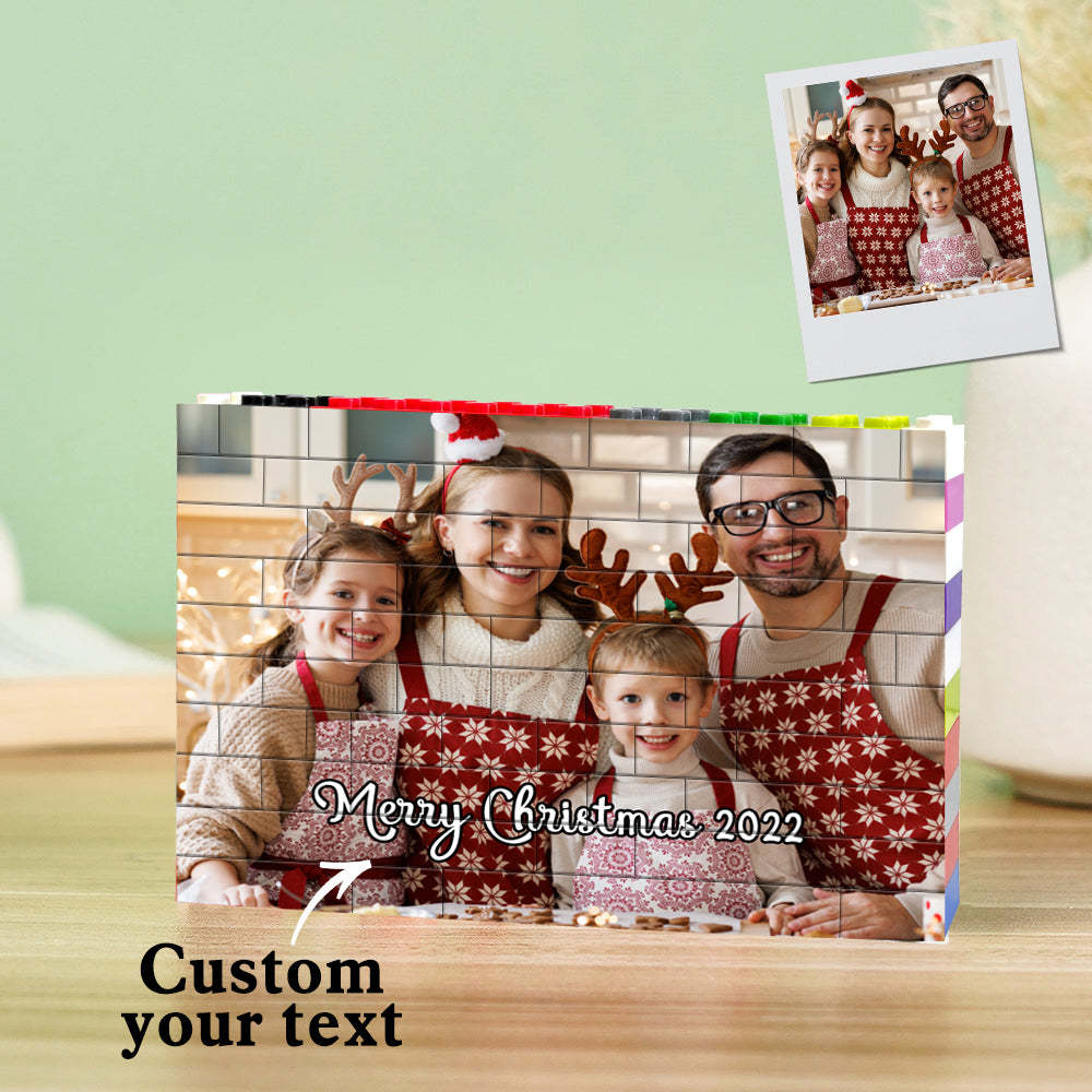 Personalised Colors Building Brick Custom Photo Block Puzzles Gifts for Family - CustWit