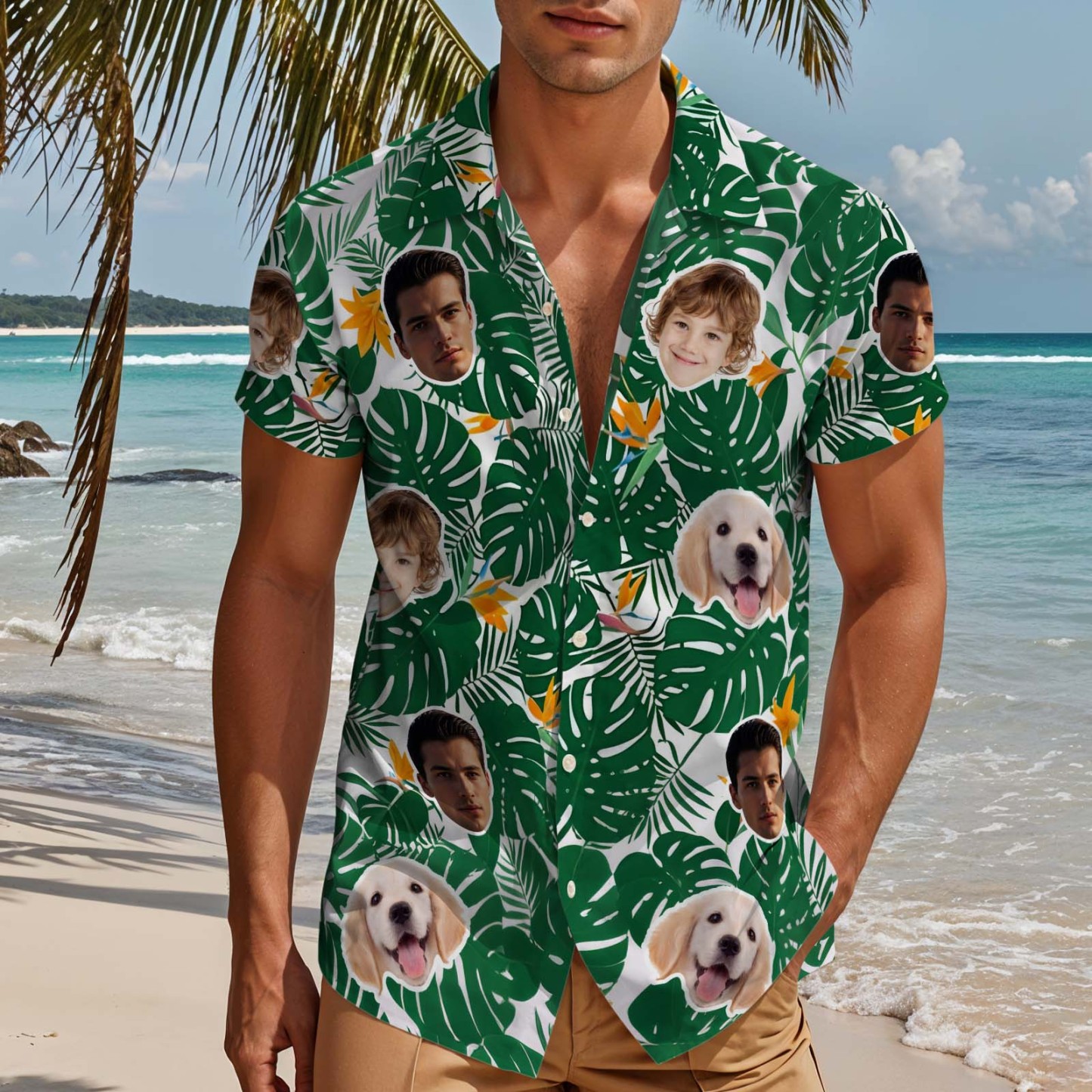 Custom Face Hawaiian Shirt Personalized Photo Hawaiian Shirt Bachelor Party Shirts Anniversary Vacation Trip Father's Day Gift