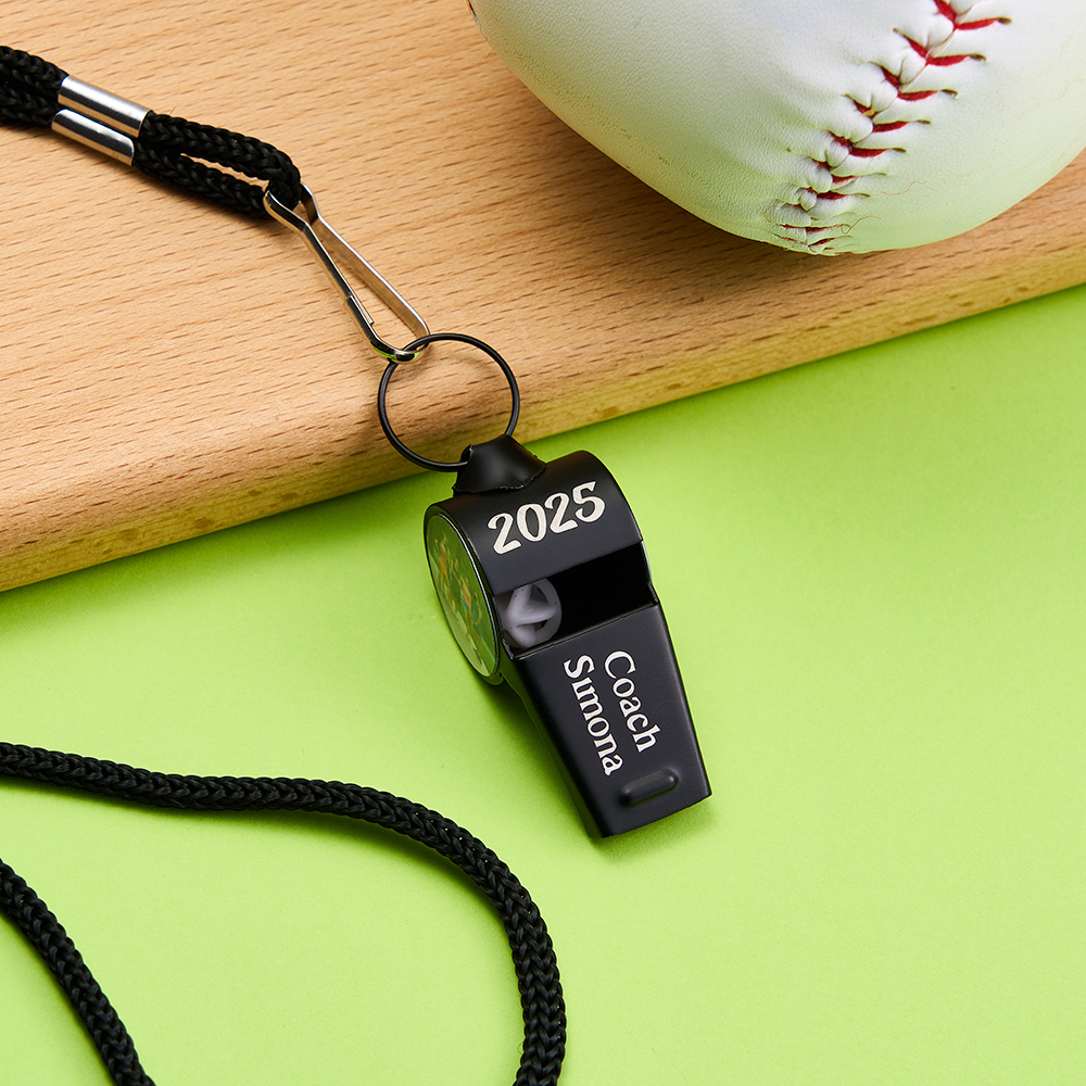 Custom Photo & Logo Whistle Personalized Gift for Coaches, Teachers & Loved Ones