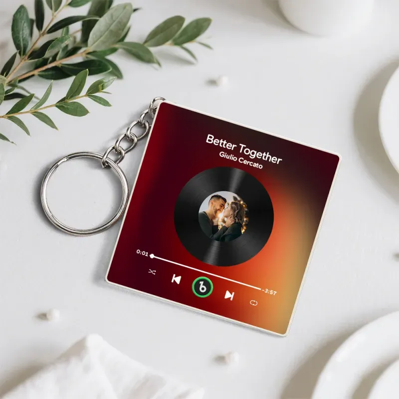 Personalized Photo Music Bluetooth Keychain Music Box Bag Charm That Plays Music Without Cell Phone Anniversary Gifts