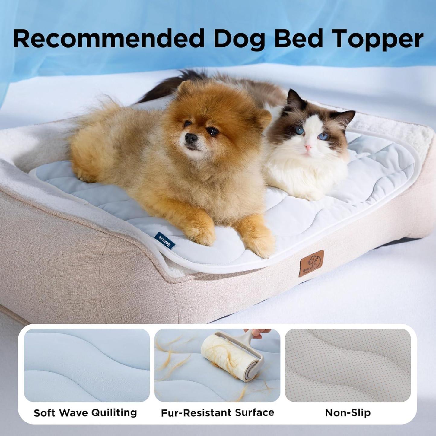 Cooling Mat for Large Dogs Thin Breathable Cooling Crate Pad Indoor for Pet with Chill Cool Fiber Washable Kennel Mat in Outdoor Summer - CustWit