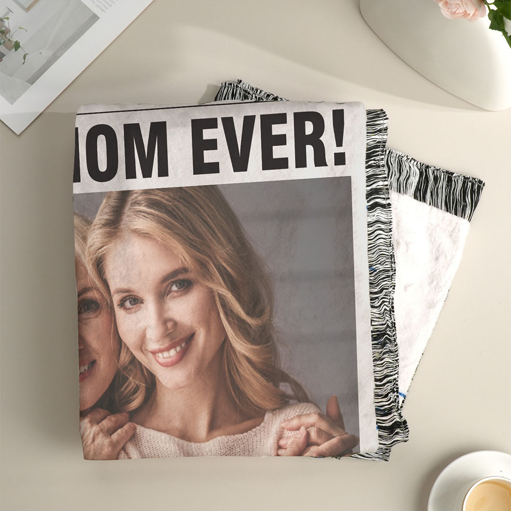 Personalised Photo Mother's Day Blanket Heartfelt Gift for Mom, Grandma