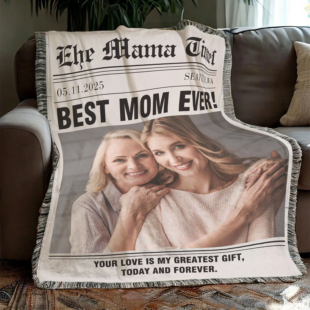Personalised Photo Mother's Day Blanket Heartfelt Gift for Mom, Grandma