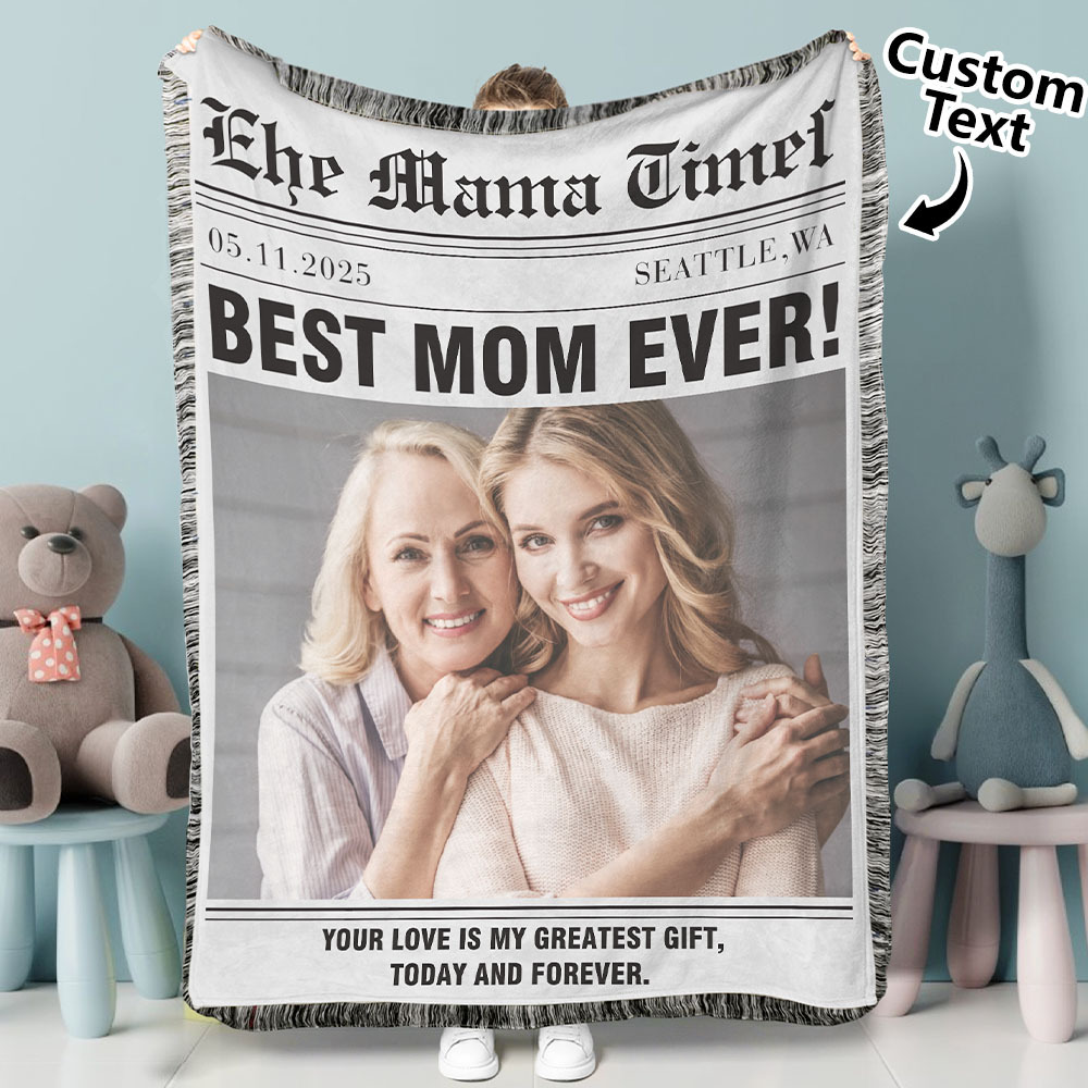 Personalised Photo Mother's Day Blanket Heartfelt Gift for Mom, Grandma