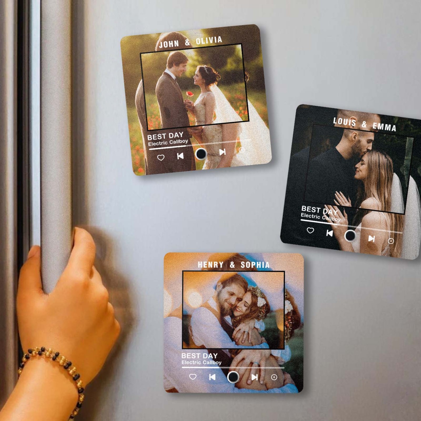 Custom Album Fridge Magnet Personalized Music Fridge Magnet Can Play Songs and Adjust Volume for Couples