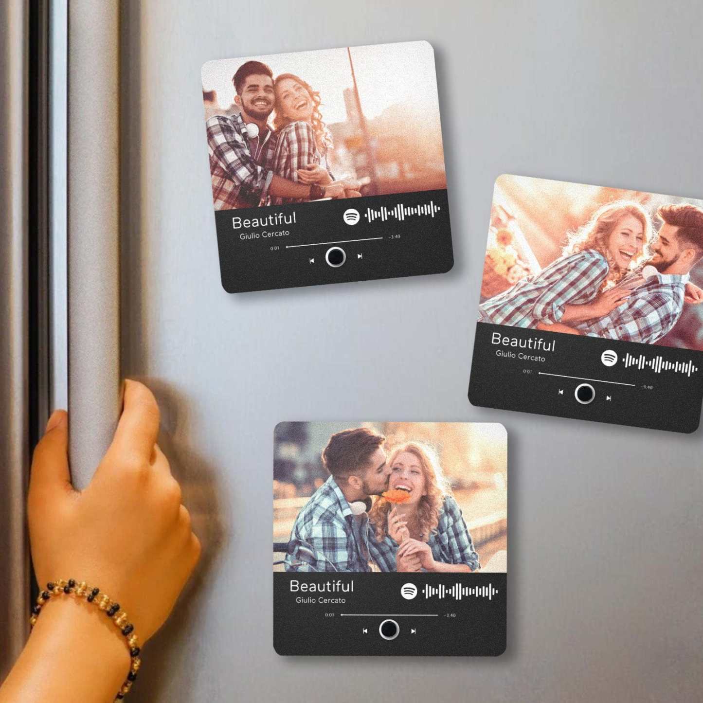 Custom Album Fridge Magnet Personalized Music Fridge Magnet Can Play Songs and Adjust Volume for Couples