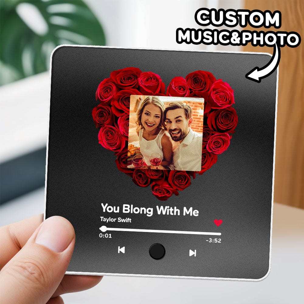 Custom Spotify Album Fridge Magnet Personalized Music Fridge Magnet Can Play Songs and Adjust Volume for Couples