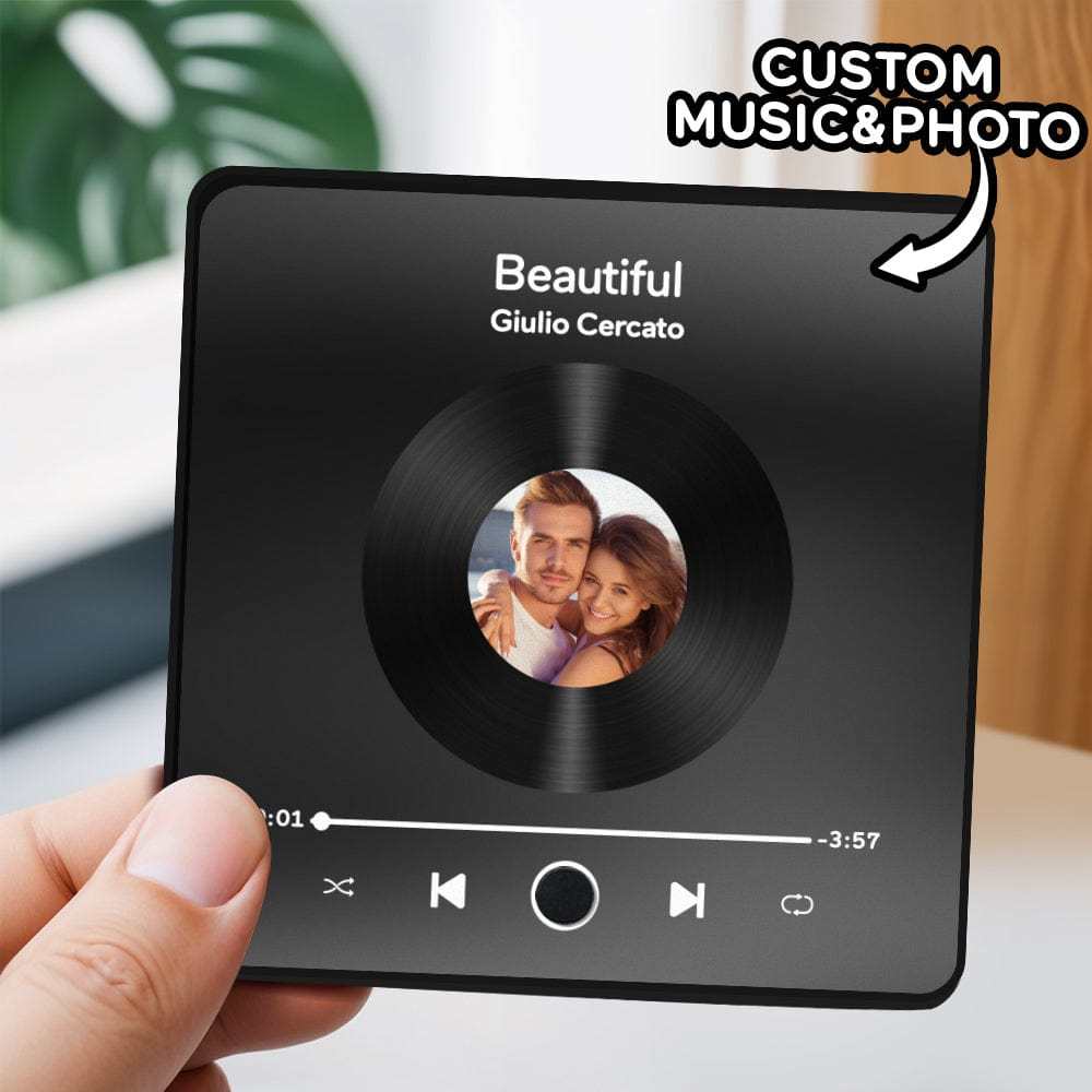 Custom Spotify Album Fridge Magnet Personalized Music Fridge Magnet Can Play Songs and Adjust Volume for Couples
