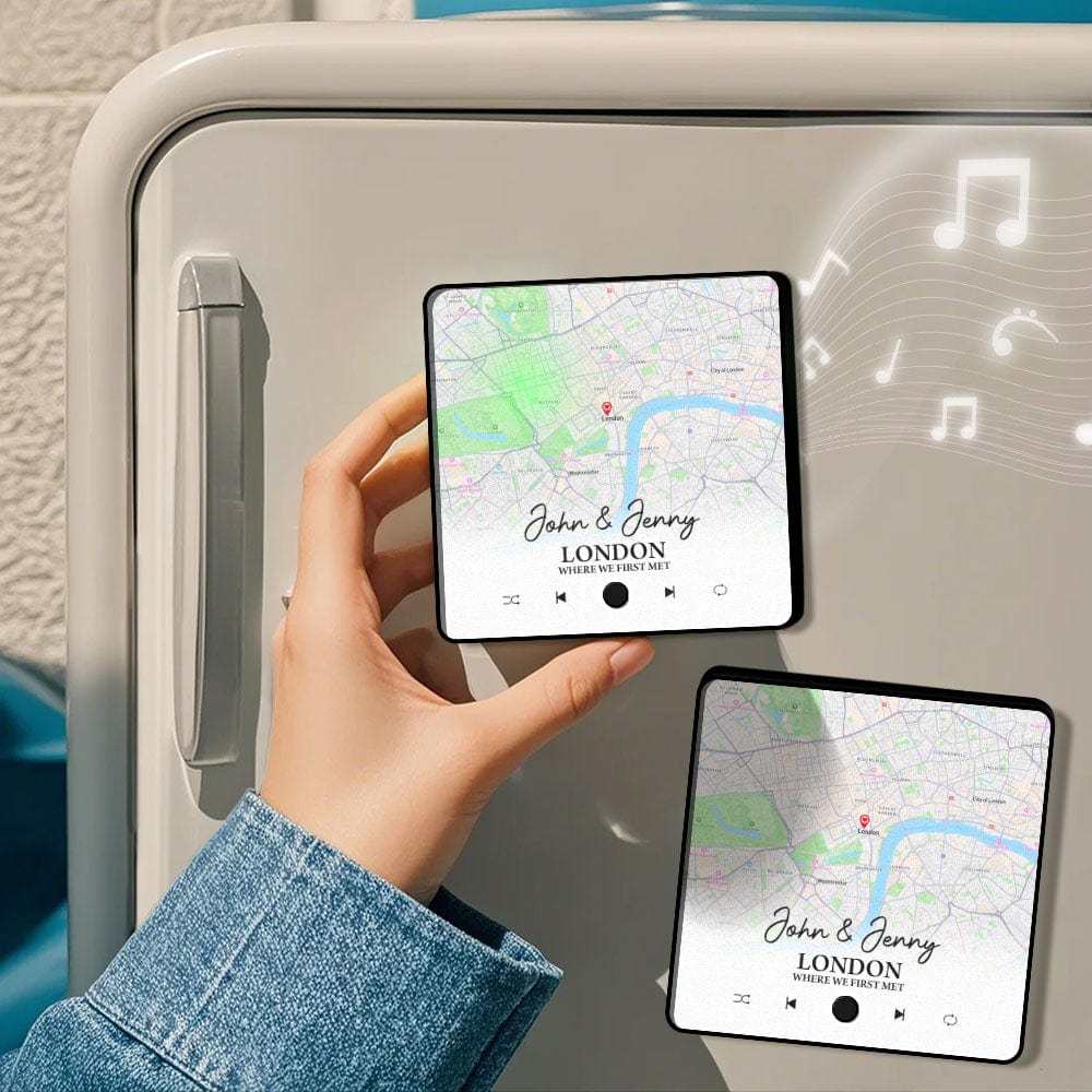 Customized Album Fridge Magnet Custom Where it all Began City Map Music Magnets Can Play Songs Anniversary Gifts