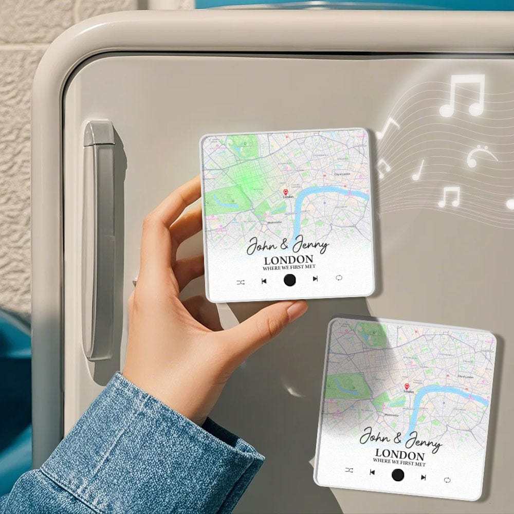 Customized Album Fridge Magnet Custom Where it all Began City Map Music Magnets Can Play Songs Anniversary Gifts