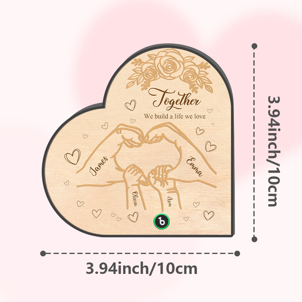 Custom Music Fridge Magnet Personalized Names Heart Shape Family Fridge Magnet Special Gift