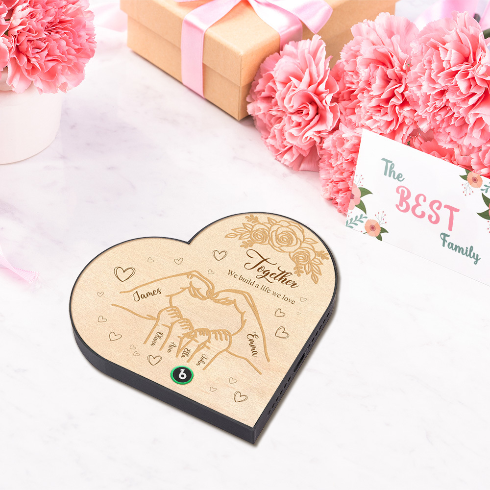 Custom Music Fridge Magnet Personalized Names Heart Shape Family Fridge Magnet Special Gift