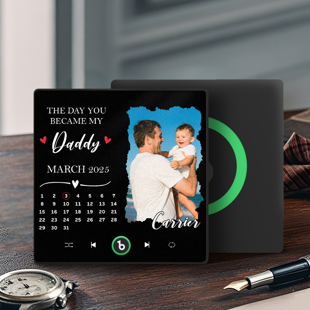 Personalized Photo Calendar Music Fridge Magnet Father's Day Gift