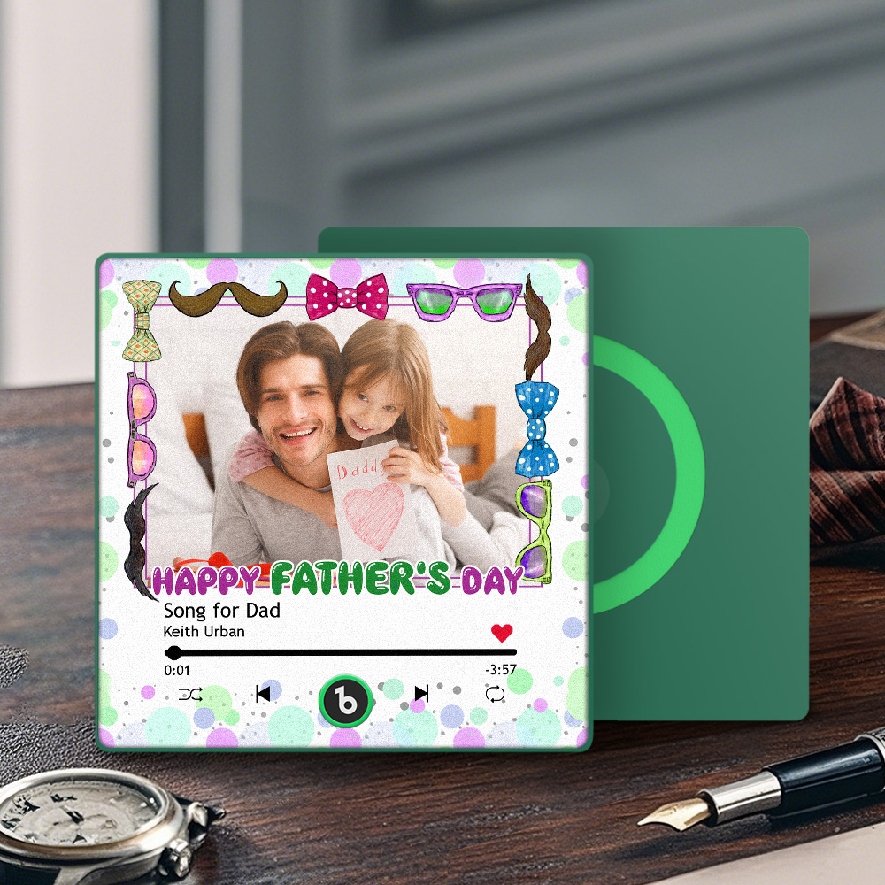 The Day You Became My Dad Personalized Photo Calendar Music Fridge Magnet Father's Day Gift