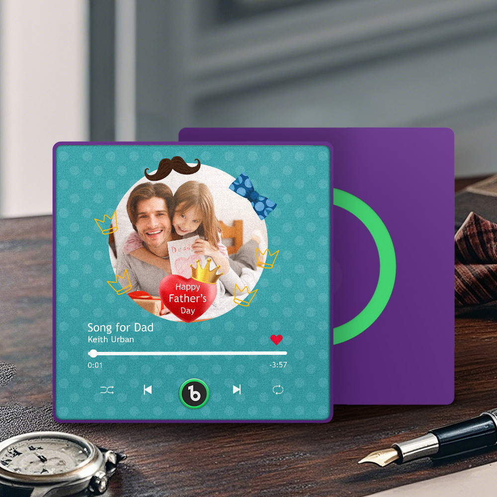 The Day You Became My Dad Personalized Photo Calendar Music Fridge Magnet Father's Day Gift
