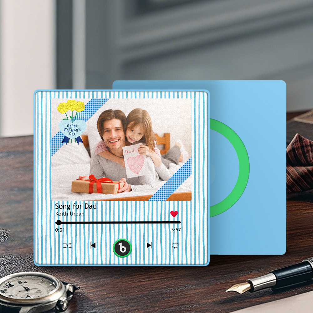 The Day You Became My Dad Personalized Photo Calendar Music Fridge Magnet Father's Day Gift
