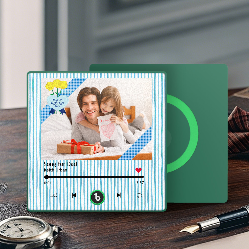 The Day You Became My Dad Personalized Photo Calendar Music Fridge Magnet Father's Day Gift