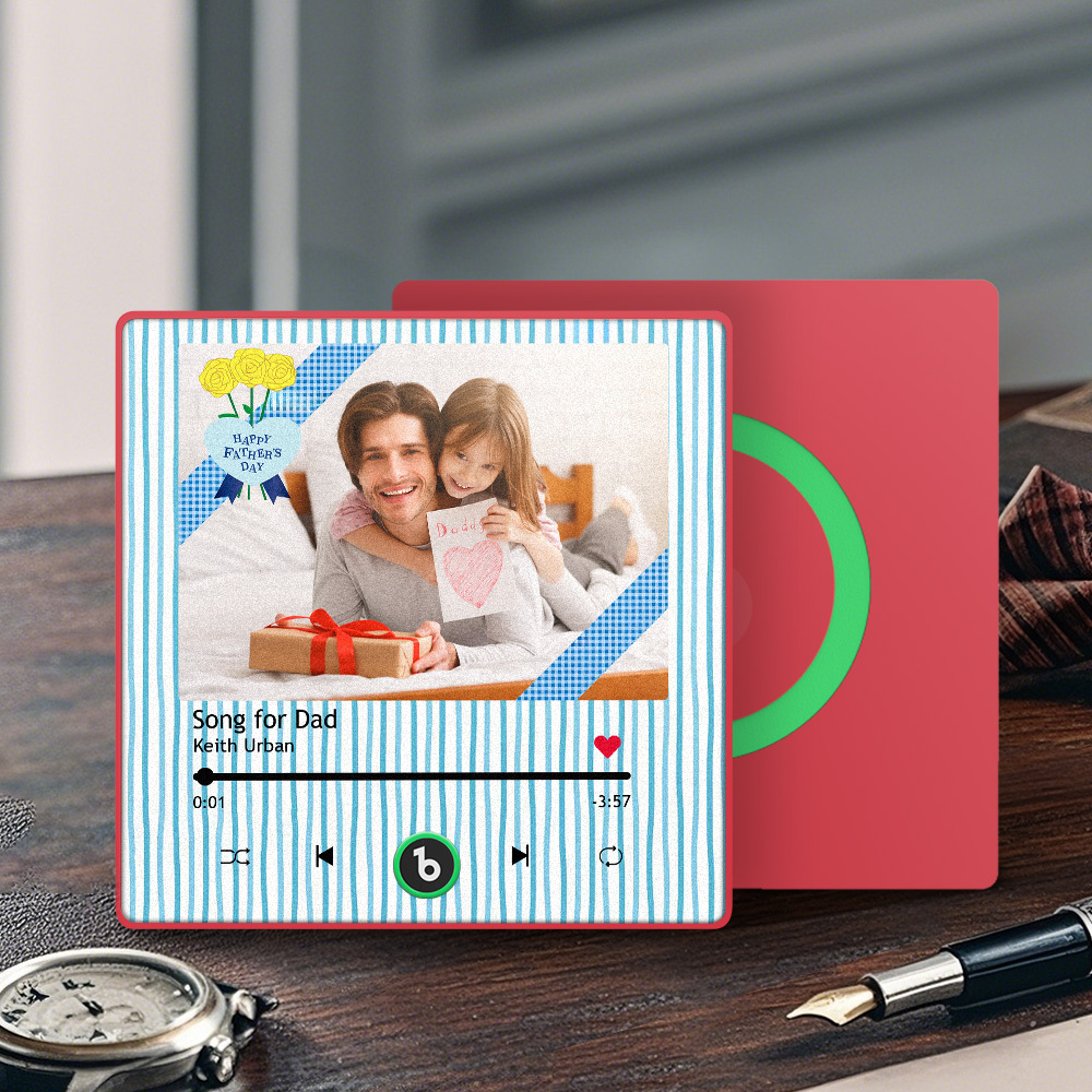 The Day You Became My Dad Personalized Photo Calendar Music Fridge Magnet Father's Day Gift