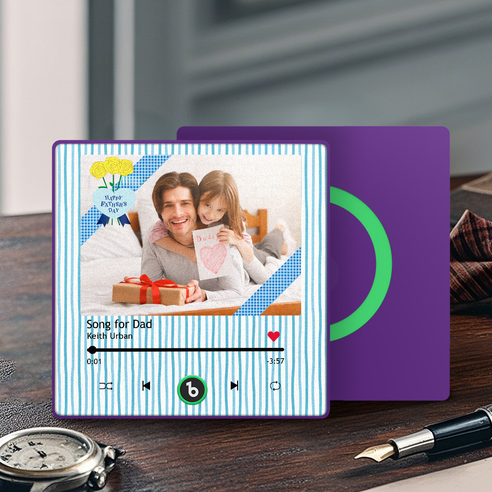 The Day You Became My Dad Personalized Photo Calendar Music Fridge Magnet Father's Day Gift