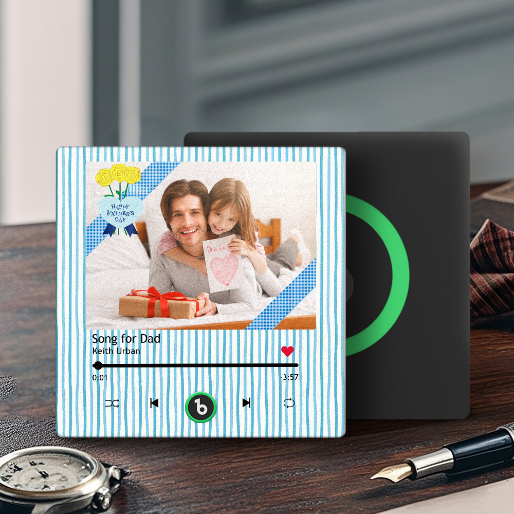 The Day You Became My Dad Personalized Photo Calendar Music Fridge Magnet Father's Day Gift
