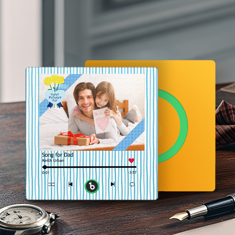 The Day You Became My Dad Personalized Photo Calendar Music Fridge Magnet Father's Day Gift