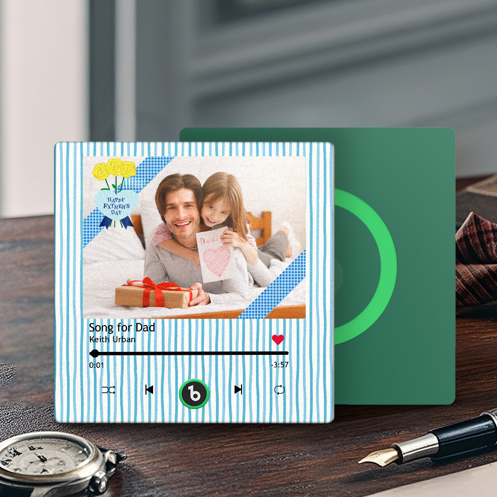 The Day You Became My Dad Personalized Photo Calendar Music Fridge Magnet Father's Day Gift