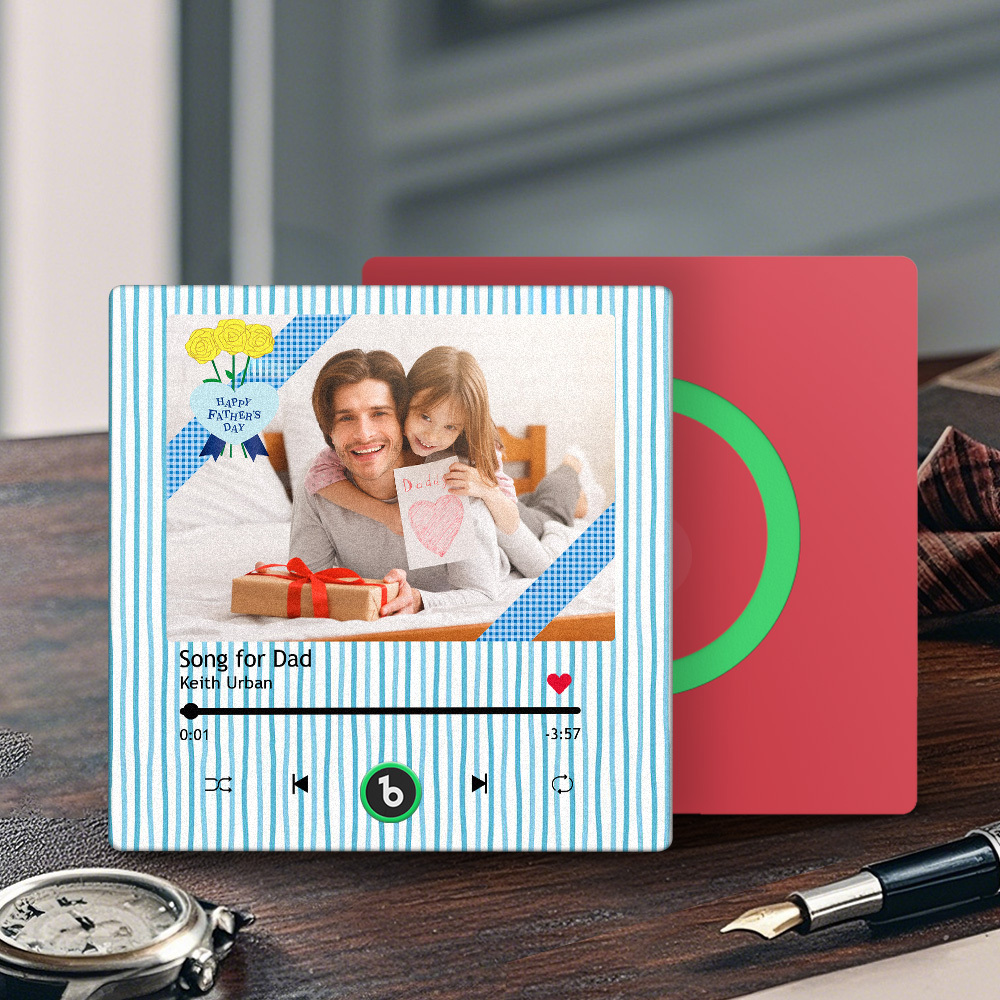 The Day You Became My Dad Personalized Photo Calendar Music Fridge Magnet Father's Day Gift