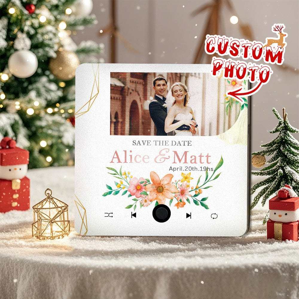 Personalized Wedding Music Fridge Magnet Christmas Gift for Couples Custom Music Magnets Can Play Songs