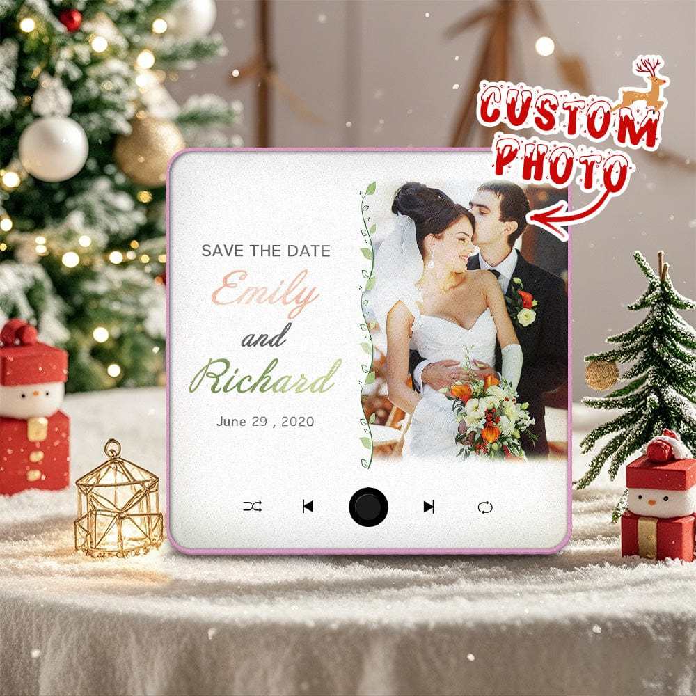 Personalized Wedding Music Fridge Magnet Christmas Gift for Couples Custom Music Magnets Can Play Songs