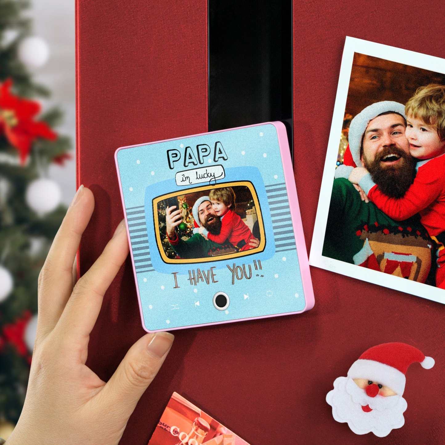 Personalized Music Fridge Magnet Gift for Dad Custom Music Magnets Can Play Songs Christmas Gifts Family Gifts