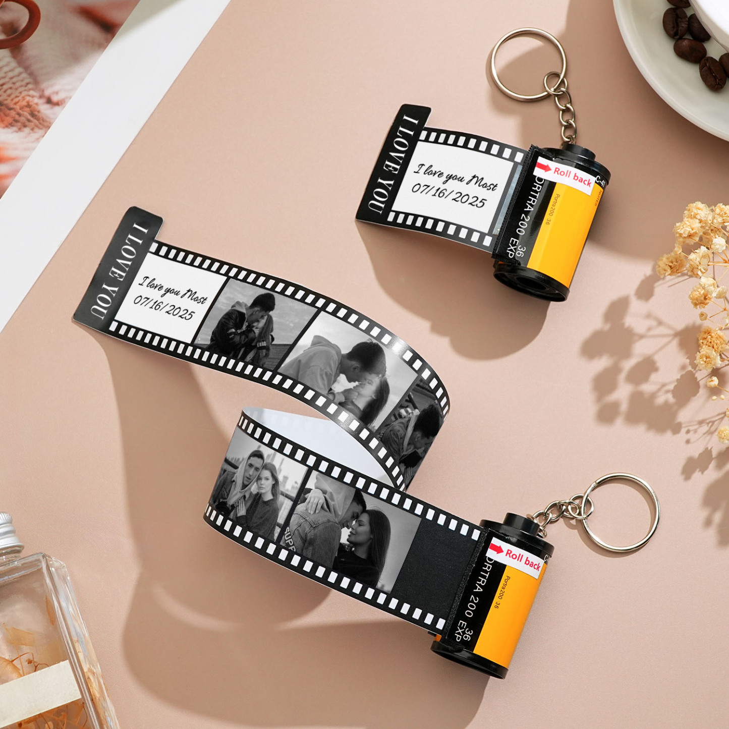 Custom Film Roll Fridge Magnet – Personalized Photo Gift for Couples or Family