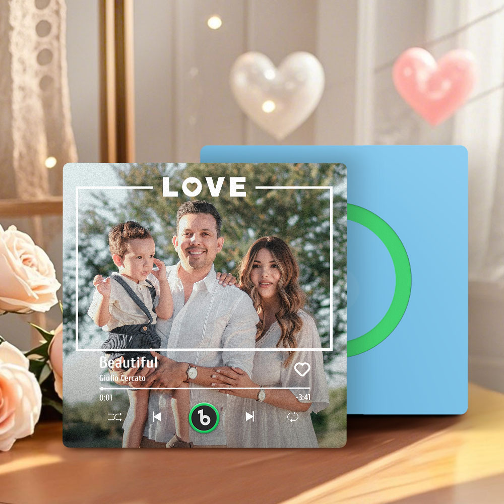 Mother's Day Gift for Mom Custom Family Photo Music Fridge Magnet Personalized Music Magnet Gift for Mother