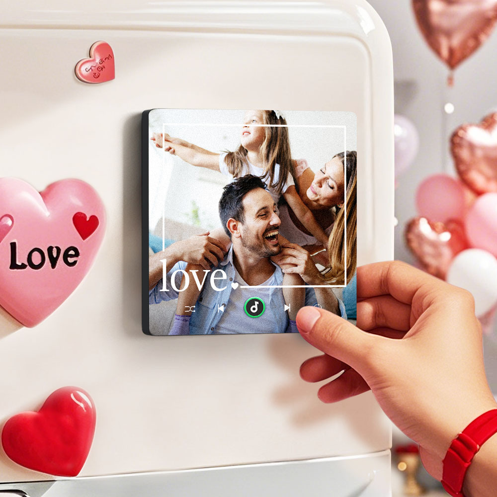 Mother's Day Gift for Mom Custom Family Photo Music Fridge Magnet Personalized Music Magnet Gift for Mother