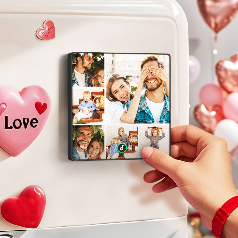 Mother's Day Gift for Mom Custom Family Photo Music Fridge Magnet Personalized Music Magnet Gift for Mother