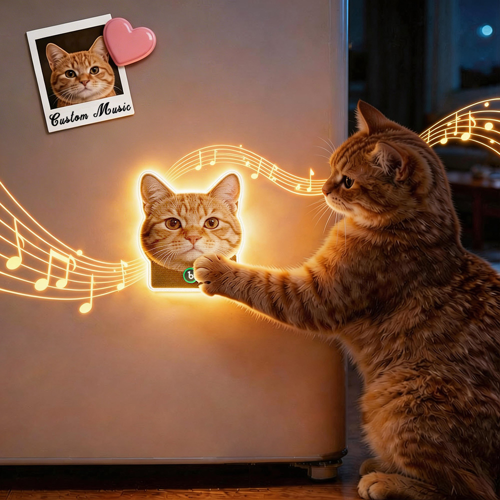 Custom Mother & Kids Photo Music Fridge Magnet with Light – Personalized Mother’s Day Memory Magnet Gift for Mom