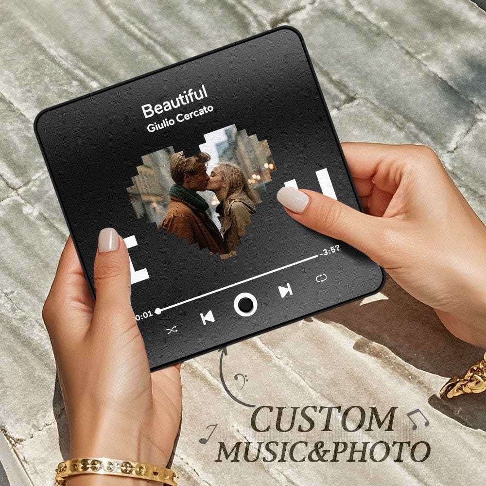 Customized Music Fridge Magnet Personalized Fridge Magnet With Heart Photo Christmas Gift I Love You