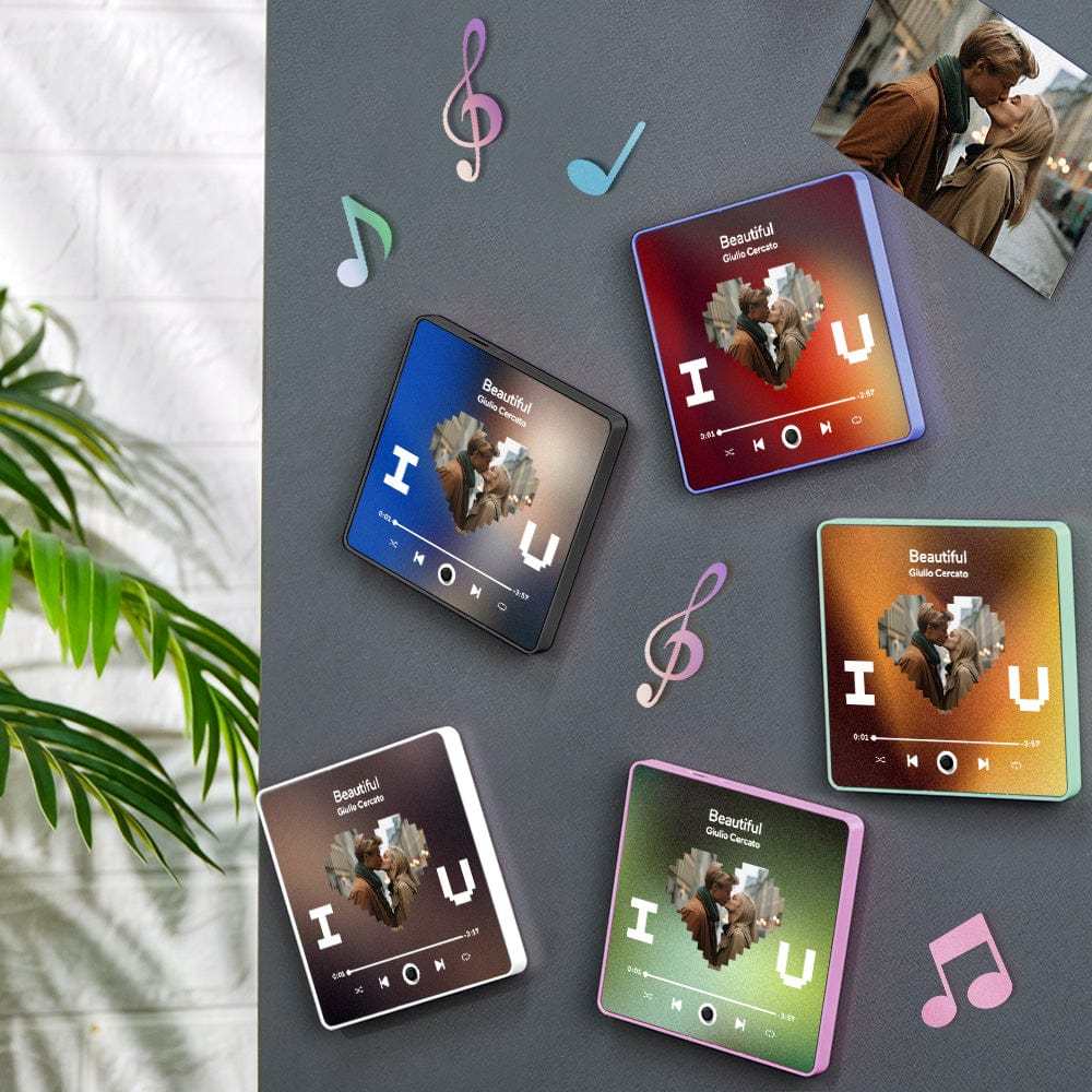 Customized Music Fridge Magnet Personalized Fridge Magnet With Heart Photo Christmas Gift I Love You