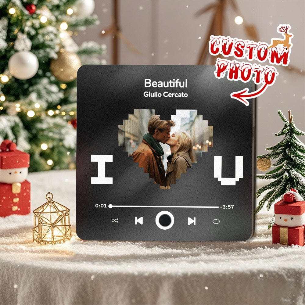 Customized Music Fridge Magnet Personalized Fridge Magnet With Heart Photo Christmas Gift I Love You